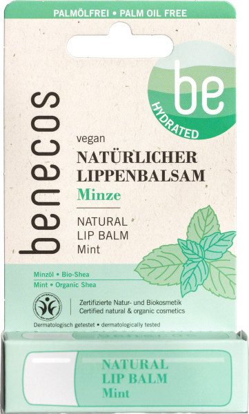 benecos Natural Lip Balm Minze Blister 4,7 g – Produktabbildung 1