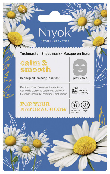 Beruhigende Tuchmaske calm & smooth 10 ml von Niyok – Produktabbildung 1