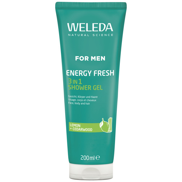 WELEDA For Men Energy Fresh 3in1 Shower Gel 200 ml – Produktabbildung 1