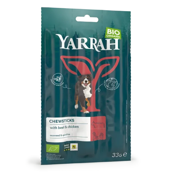 Yarrah Bio Hund Kausticks mit Spirulina & Seetang 25 x 33 g