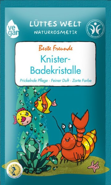 Lüttes Welt Naturkosmetik Knister-Badekristalle "Beste Freunde" 80 g