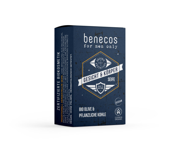 benecos for men only Gesicht- und Körperseife 75 g – Produktabbildung 1