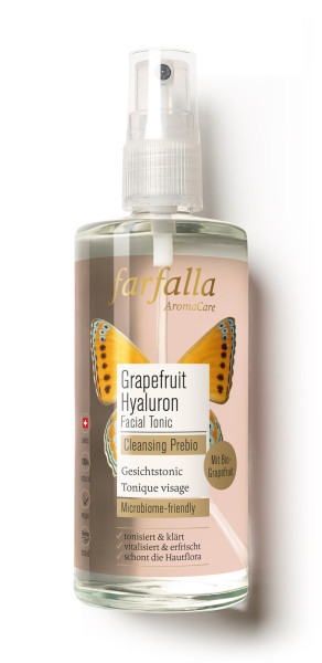Grapefruit Hyaluron Facial Tonic, Cleansing Prebio, 100ml von farfalla – Produktabbildung 1