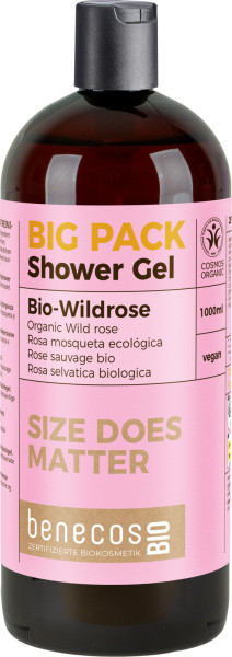 benecosBIO Big Pack 1000 ml Duschgel BIO-Wildrose – Produktabbildung 1