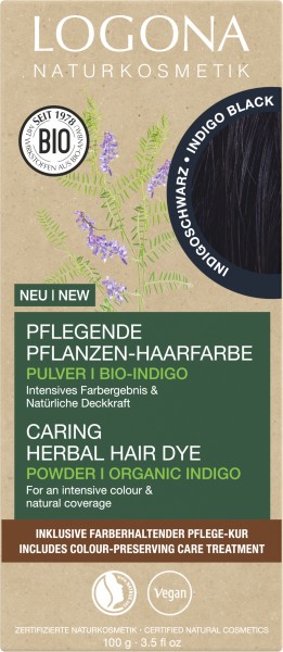 Logona Pflegende Pflanzen-Haarfarbe Pulver Indigoschwarz 100 g