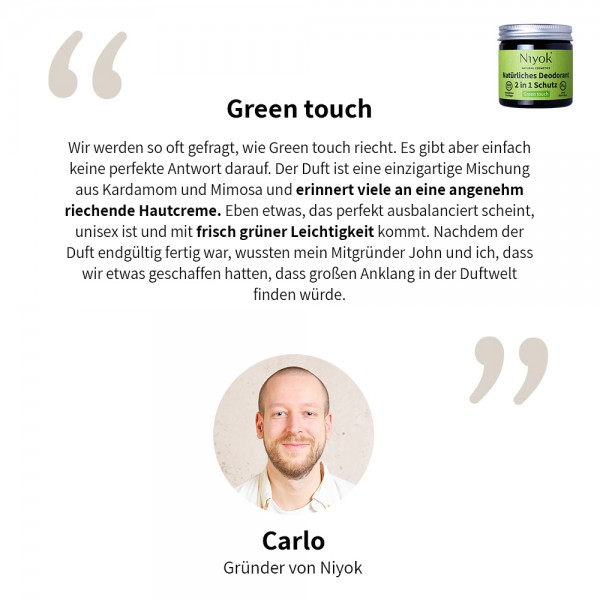 NIYOK - 2 in 1 Deodorant Creme Anti-Transpirant: Green Touch 40 ml