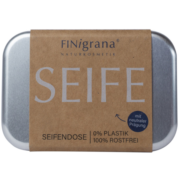 Seifendose Aluminium mit Prägung "SEIFE", 3-tlg. 1 St von FINigrana® Naturkosmetik – Produktabbildung 1