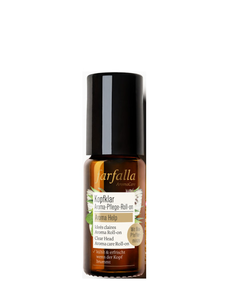 Kopfklar Aroma-Pflege-Roll-on, Aroma Help, 10ml von farfalla – Produktabbildung 1