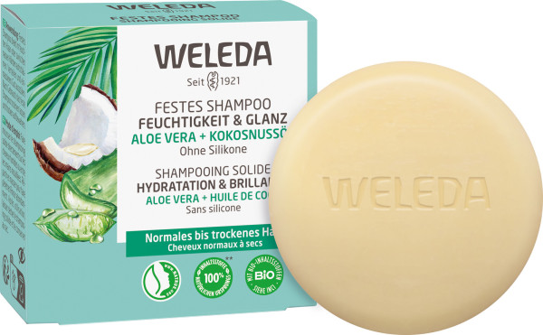 WELEDA FESTES SHAMPOO Feuchtigkeit & Glanz 50 g – Produktabbildung 1