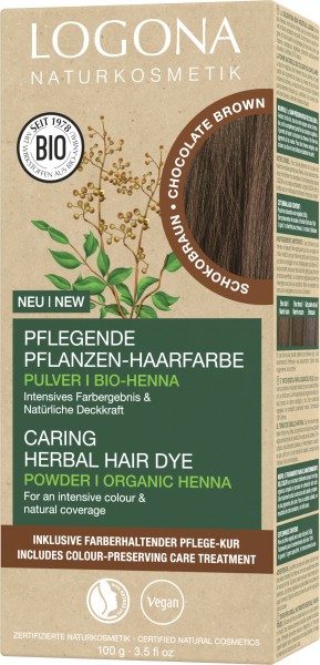 Logona Pflegende Pflanzen-Haarfarbe Pulver Schokobraun 100 g