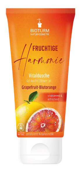 Fruchtige Harmonie - Vitaldusche Grapefruit-Blutorange 200 ml von BIOTURM – Produktabbildung 1