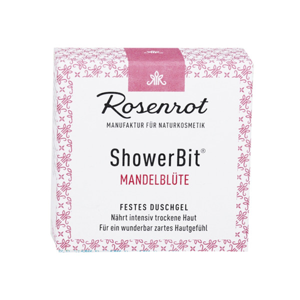 ShowerBit® - festes Duschgel Mandelblüte - 55g - in Schachtel von Rosenrot Naturkosmetik – Produktabbildung 1