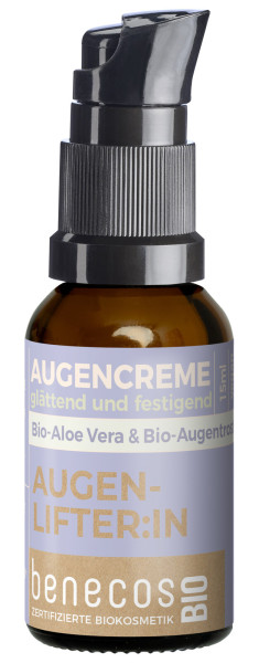 benecosBio Augencreme AUGENLIFTER:IN - Bio-Aloe Vera & Bio-Augentrost 15 ml – Produktabbildung 1