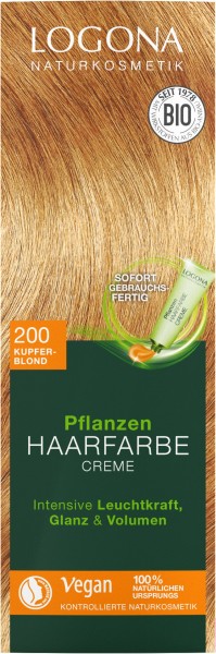 Logona Pflanzen Haarfarbe Creme 200 kupferblond 150 ml
