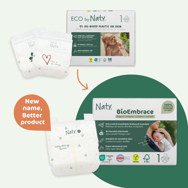 Eco by Naty Windeln Größe 1, 2-5 kg 100 St.(4x25 Stck)