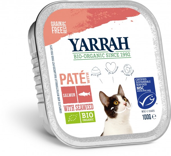 Yarrah Organic Petfood B.V. Bio Paté Lachs mit Meeresalge 16 x 100 g