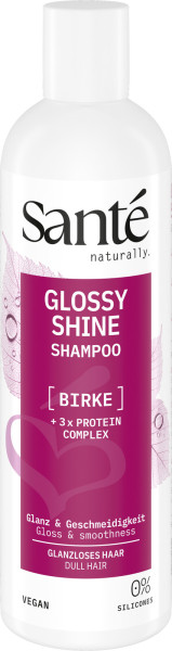 Glossy Shine Shampoo Birke + 3-Fach Protein Komplex 250 ml von Sante – Produktabbildung 1