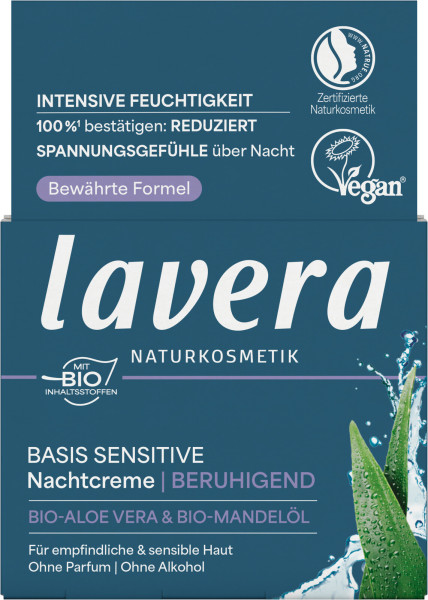 Basis Sensitive Beruhigende Nachtcreme 50 ml von lavera – Produktabbildung 1