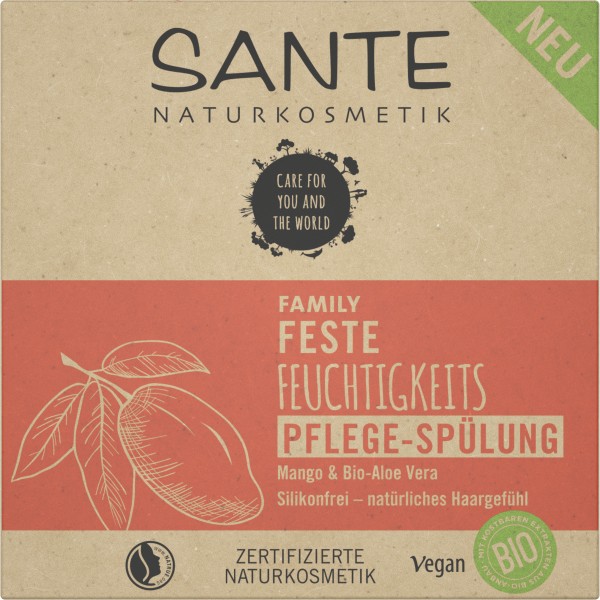 SANTE FAMILY Feste Feuchtigkeits Pflege-Spülung Mango & Bio-Aloe Vera 60 g