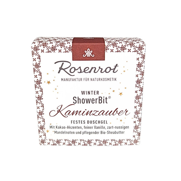 ShowerBit® - festes Duschgel Winter Kaminzauber - 55g - in Schachtel von Rosenrot Naturkosmetik – Produktabbildung 1