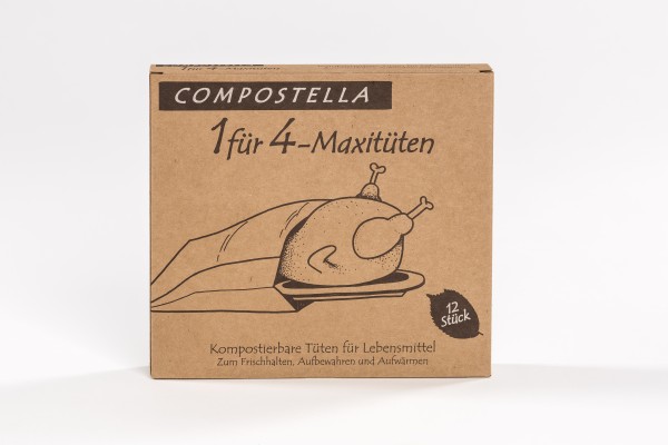 Compostella Kompostierbare Naturpapiertüten zum Erhitzen von Snacks und zum Einfrieren trockener Spe