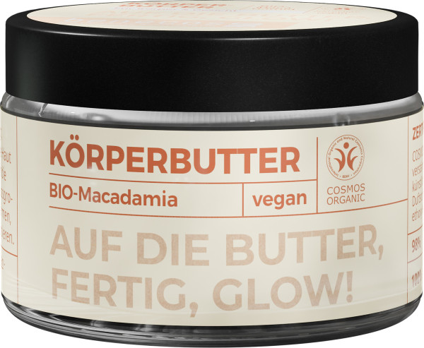 benecosBIO Körperbutter BIO-Macadamia - AUF DIE BUTTER, FERTIG, GLOW! 100 ml – Produktabbildung 1