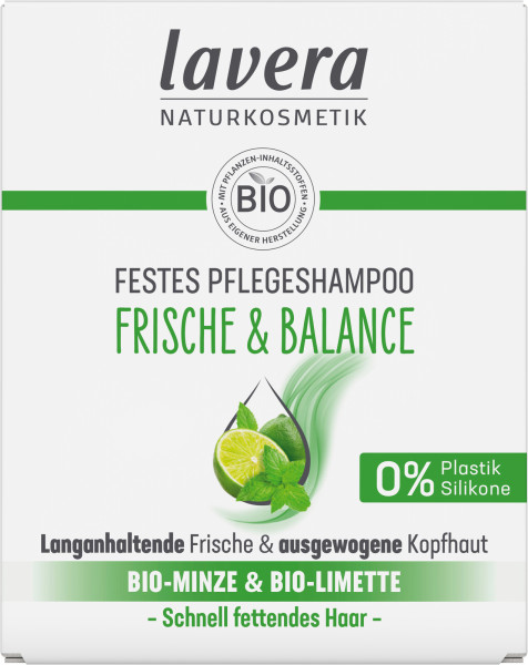 Festes Pflegeshampoo Frische & Balance 50 g von lavera – Produktabbildung 1