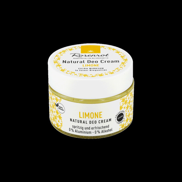 Deo Creme Limone - vegan (100% natural) 50 g von Rosenrot Naturkosmetik – Produktabbildung 1