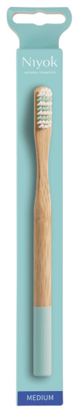 Bambuszahnbürste adult medium, türkis von Niyok – Produktabbildung 1
