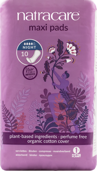 natracare Maxi Pads Night time 120 Stck. (12 x 10 St.)