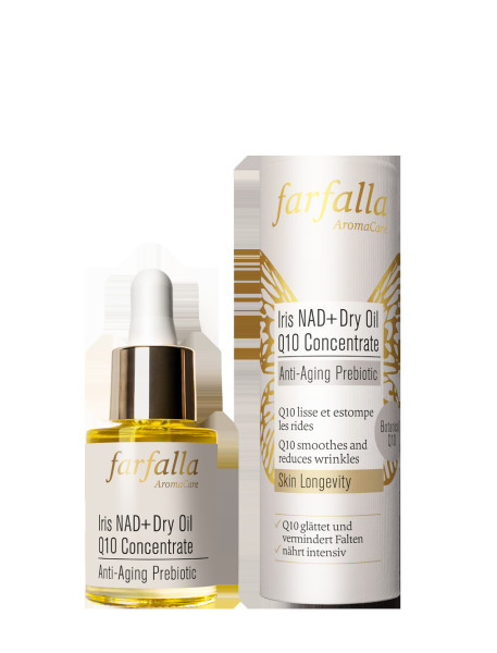 Iris NAD+ Dry Oil Q10 Concentrate, Anti-Aging Prebiotic, 15ml von farfalla – Produktabbildung 1
