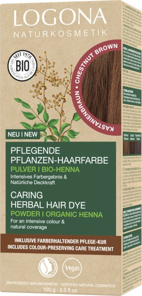 Logona Pflegende Pflanzen-Haarfarbe Pulver Kastanienbraun 100 g