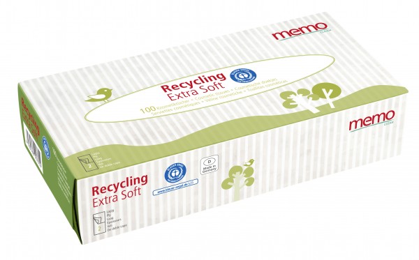 memo AG memo Kosmetiktücher Recycling Extra Soft 2 lagig 100 Stück